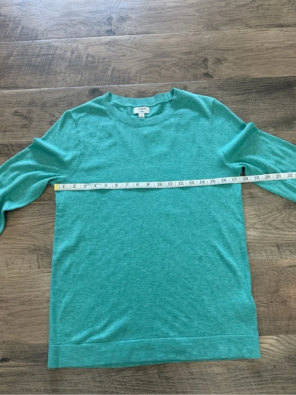 NWT J.Crew Teddy Sweater Seafoam Green 100% Cotton Crewneck Size Small